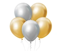 Balloons B&C 12", platinum gold and silver, 50pcs