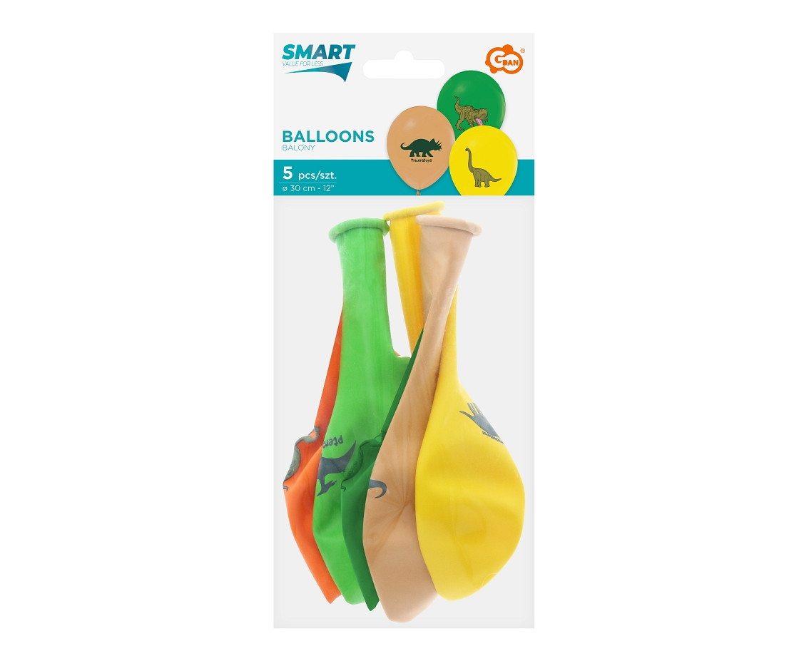 Balloons Dinosaurs, 12" / 5 pcs.