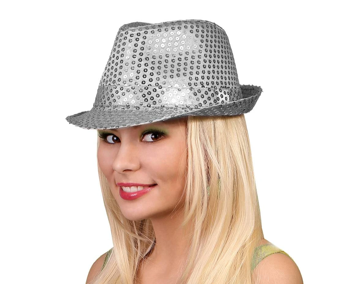 Hat, sequins, silver