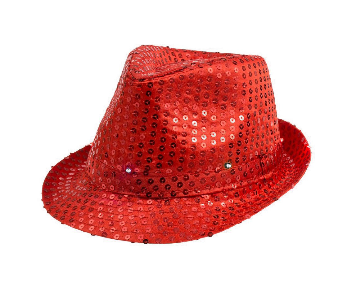 Hat, sequins, red