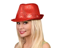 Hat, sequins, red