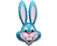 Foil balloon 24" FX - "Rabbit" (blue), packed