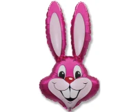 Foil balloon 24" FX - "Rabbit" (pink), packed