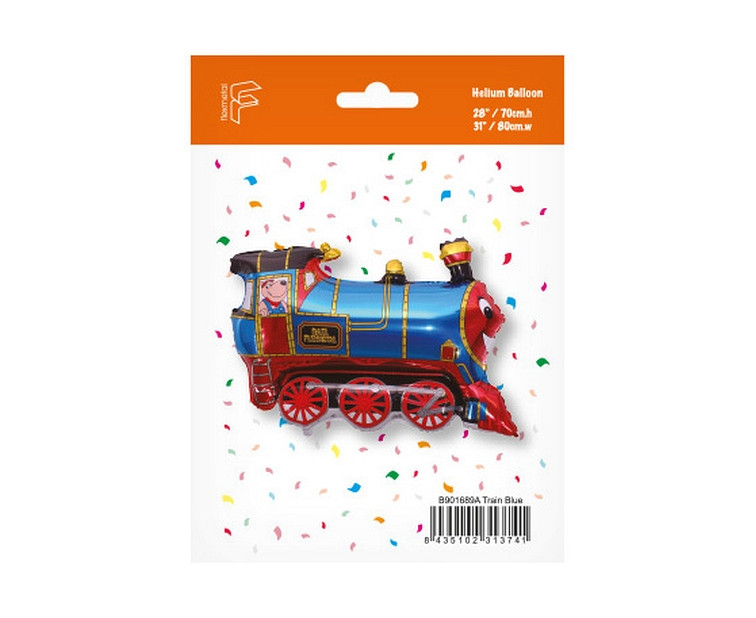 Foil Balloon 24" FX - "Train" (blue), packed EOL