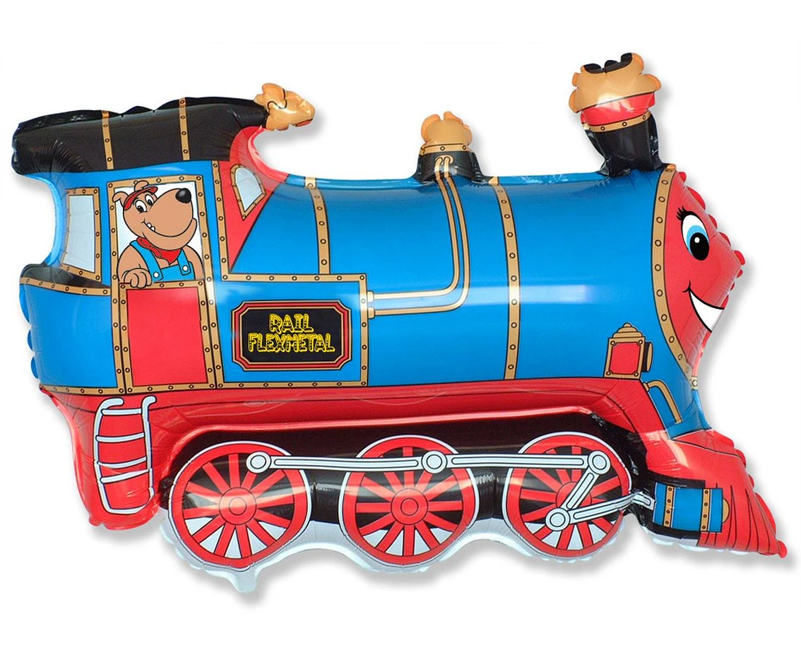 Foil Balloon 24" FX - "Train" (blue), packed EOL