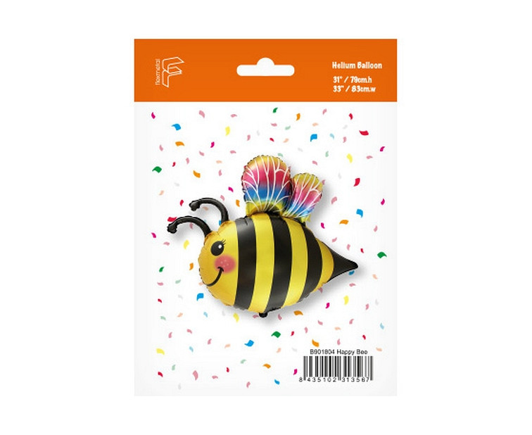 Foil balloon 24" FX - Happy Bee, packed