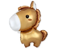Foil balloon FX 24" - Baby Horse (Brown), packed EOL