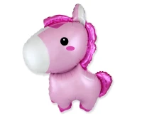 Foil balloon FX 24" - Baby Horse Pastel Pink, packed EOL