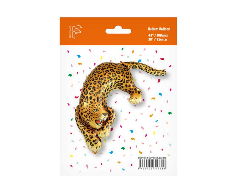 Foil balloon FX 24" - Savage Leopard, packed