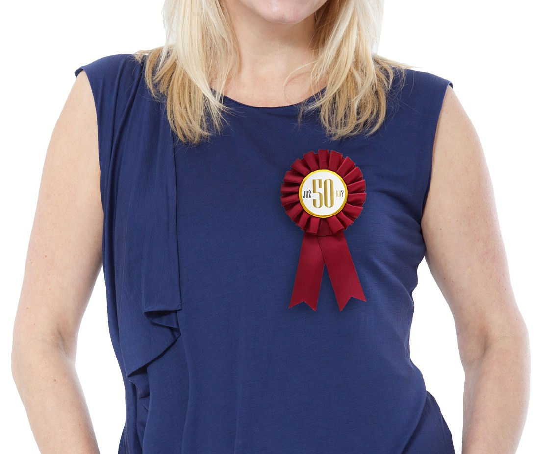 Ribbon award "Już 50-tka?", burgundy