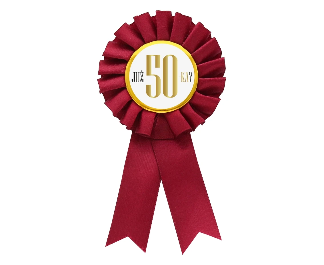 Ribbon award "Już 50-tka?", burgundy