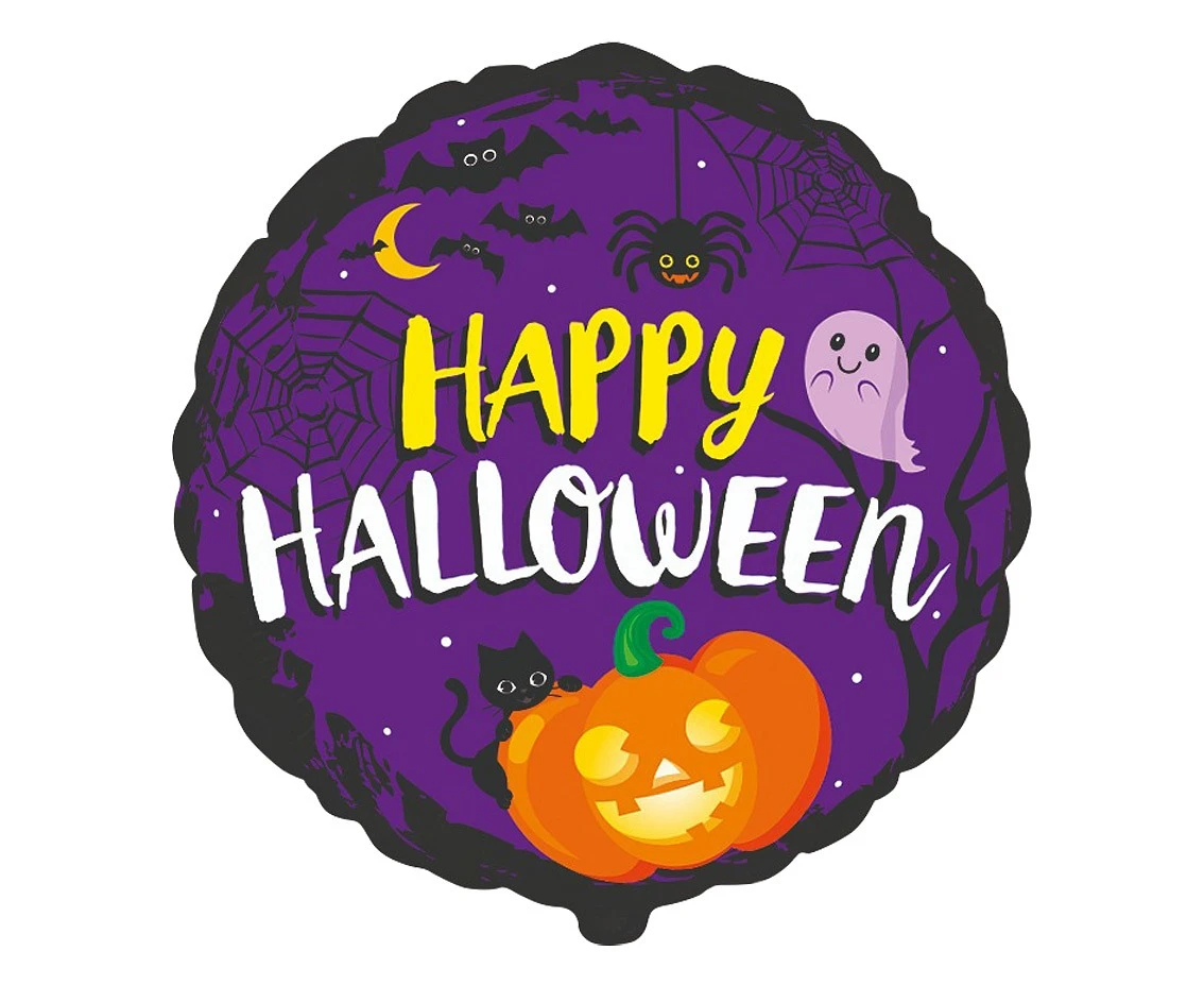 Foil balloon 18" FX - Happy Halloween, packed