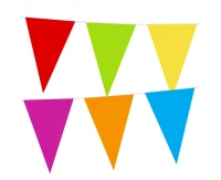 Flag garland, Multicoloured  (30x20 cm), 10 m