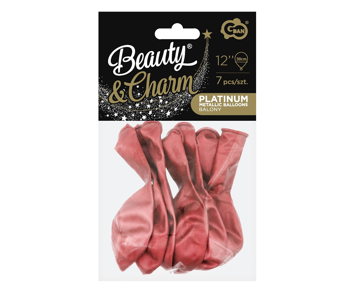 Balloons B&C 12", platinum light red, 7pcs