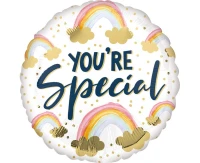 Foil balloon 18" CIR "You''re Special" Painted Rainbows, packed EOL