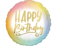 Foil balloon 18" CIR "Happy Birthday" Ombre, packed EOL