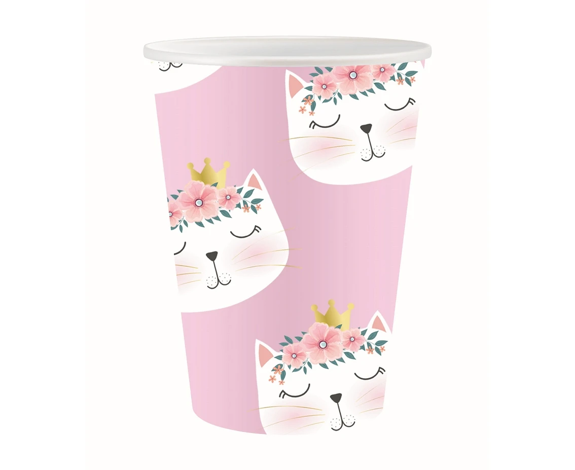 Paper cups Cat collection, 250 ml, 6 pcs