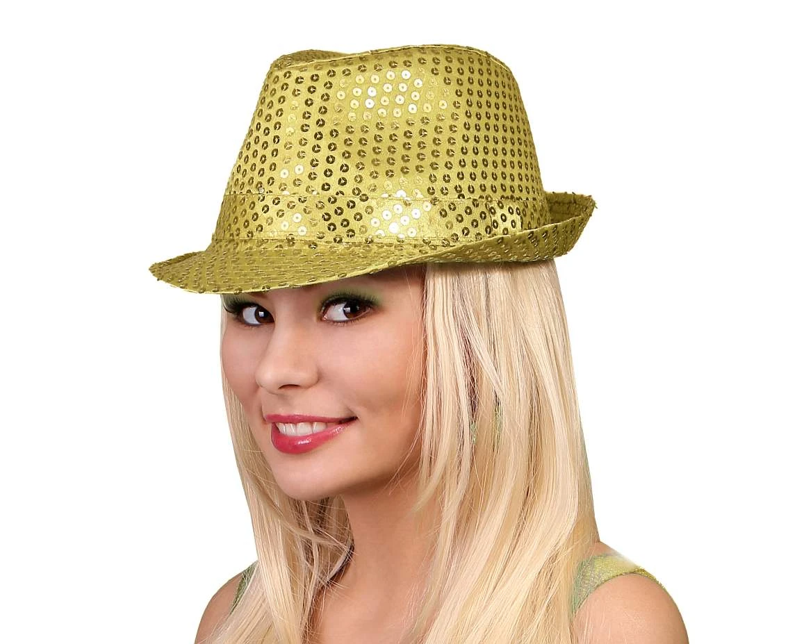 Hat, sequins, gold