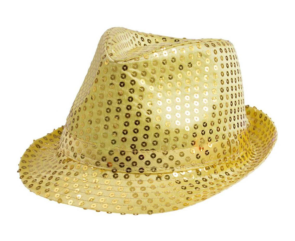Hat, sequins, gold