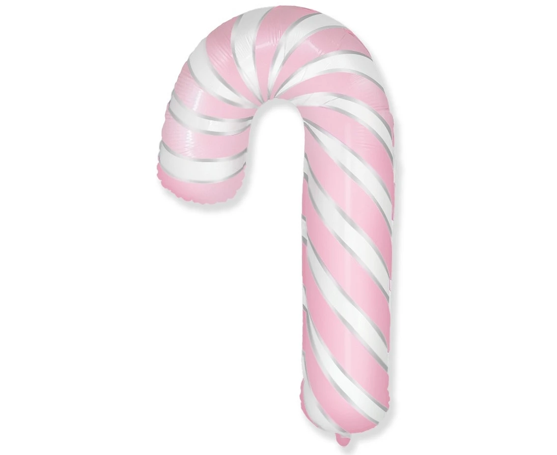 Foil balloon 24" FX - Christmas lollipop, pink and white KK,  unpacked (flat)
