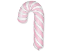 Foil balloon 24" FX - Christmas lollipop, pink and white KK,  unpacked (flat)