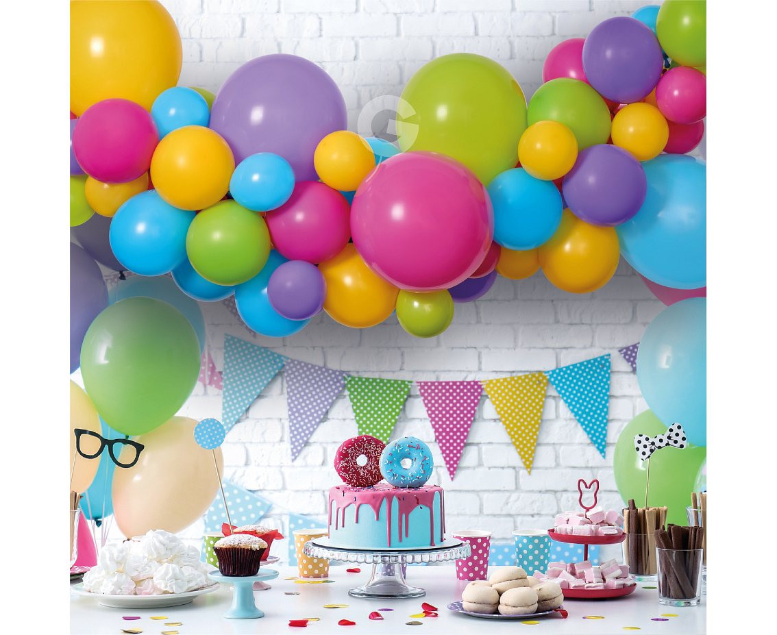 Balloons Gemar, diy garland colorful + tape, 65pcs