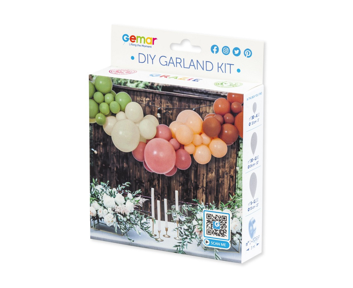 Balloons Gemar, diy garland boho + tape, 65pcs