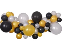 DIY balloon garland silver-gold-black, 65 balloons + tape