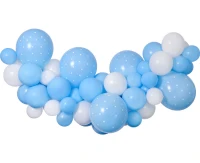 Balloons Gemar, diy garland baby blue + tape, 65pcs