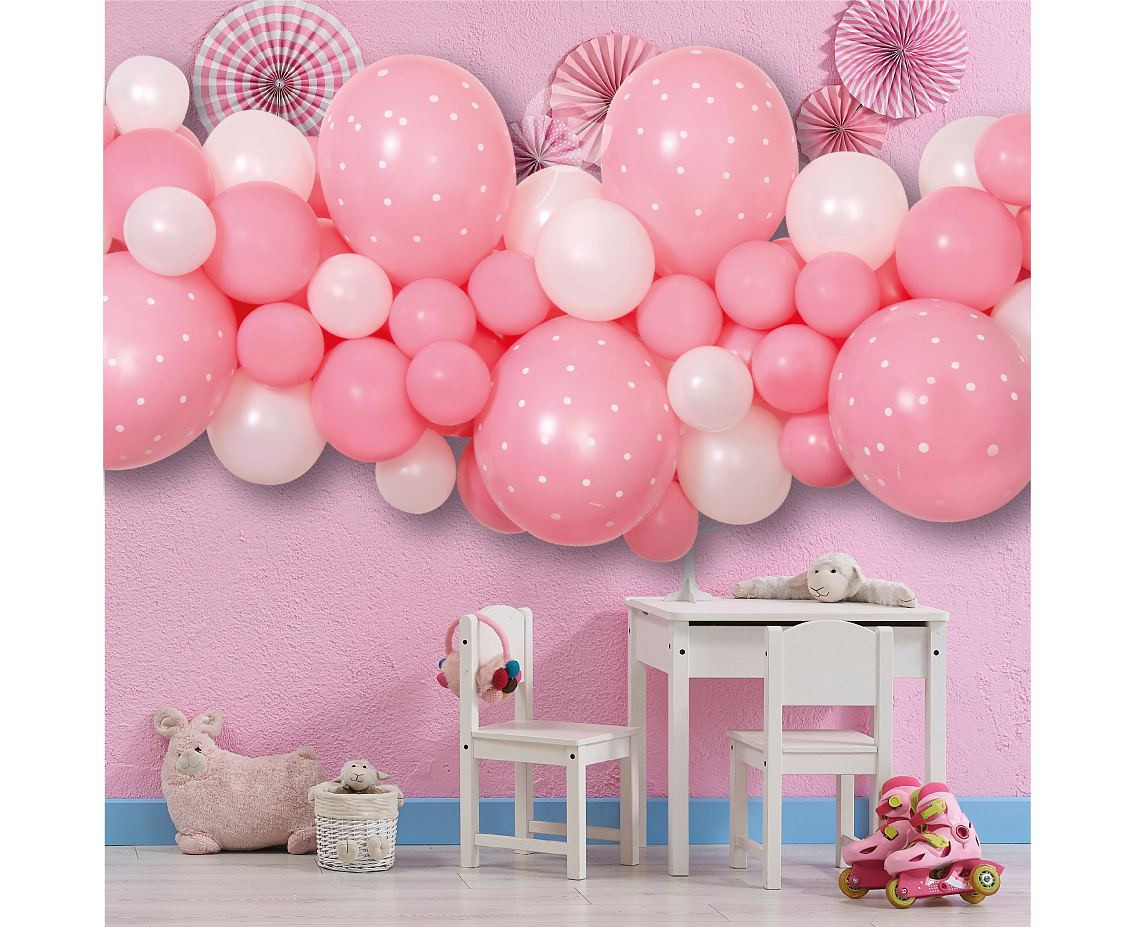 Balloons Gemar, diy garland baby pink + tape, 65pcs