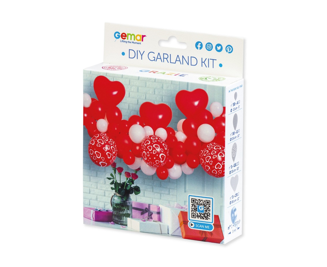 Balloons Gemar, diy garland love + tape, 65pcs