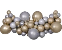 Balloons Gemar, diy garland shine, silver-gold + tape, 65pcs