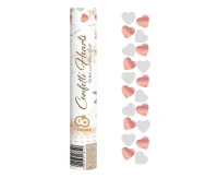 Canon confetti Hearts, rose gold and white, paper-foil / 30cm