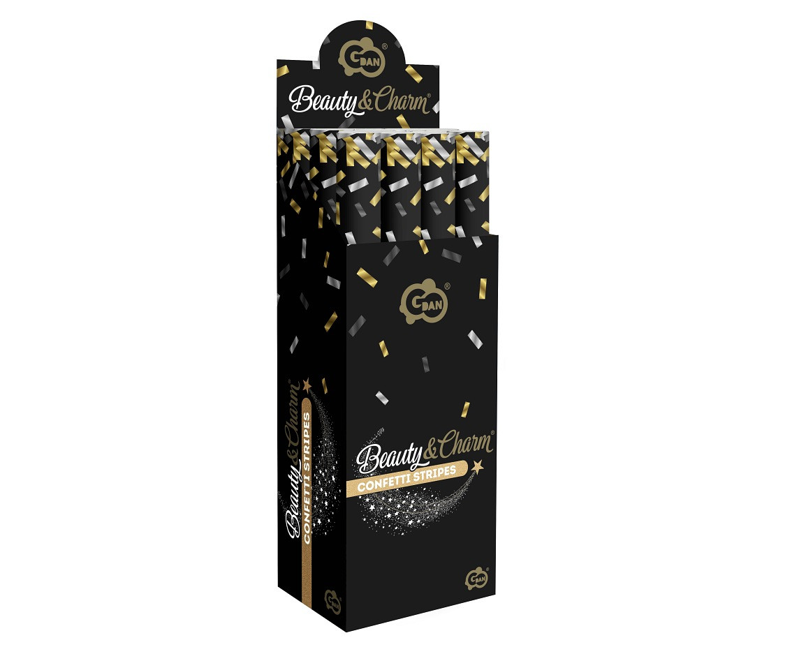 Canon confetti B&C gold-silver-black foil mix / 60cm