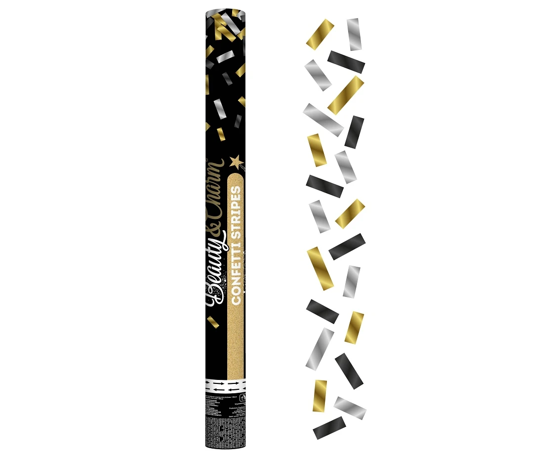 Canon confetti B&C gold-silver-black foil mix / 60cm