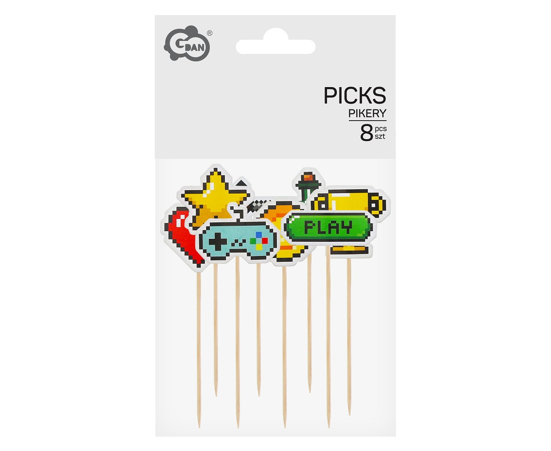 Picks Game On, total length 10 cm, 8 pcs