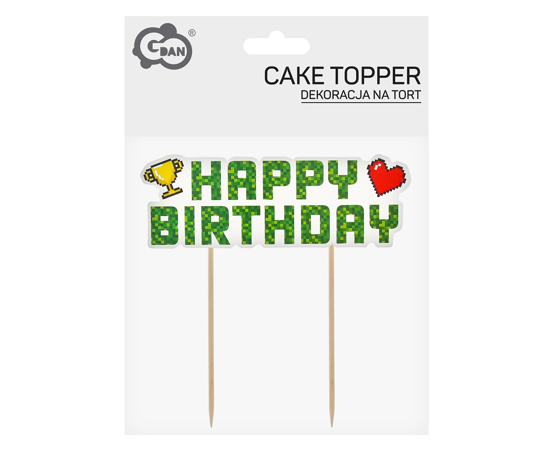 Cake topper Game On - Happy birthday