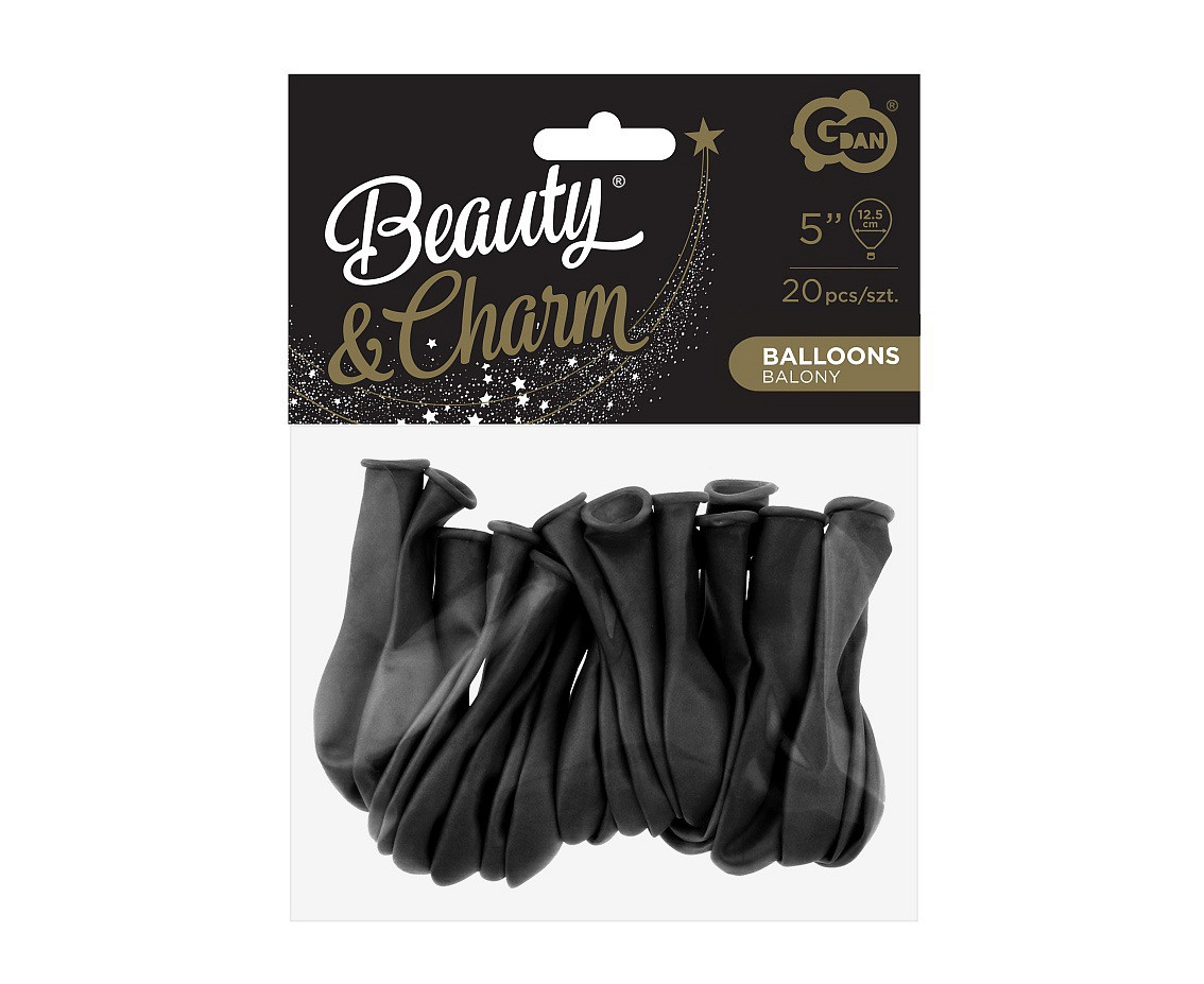 Balloons B&C 5", metallic black, 20pcs