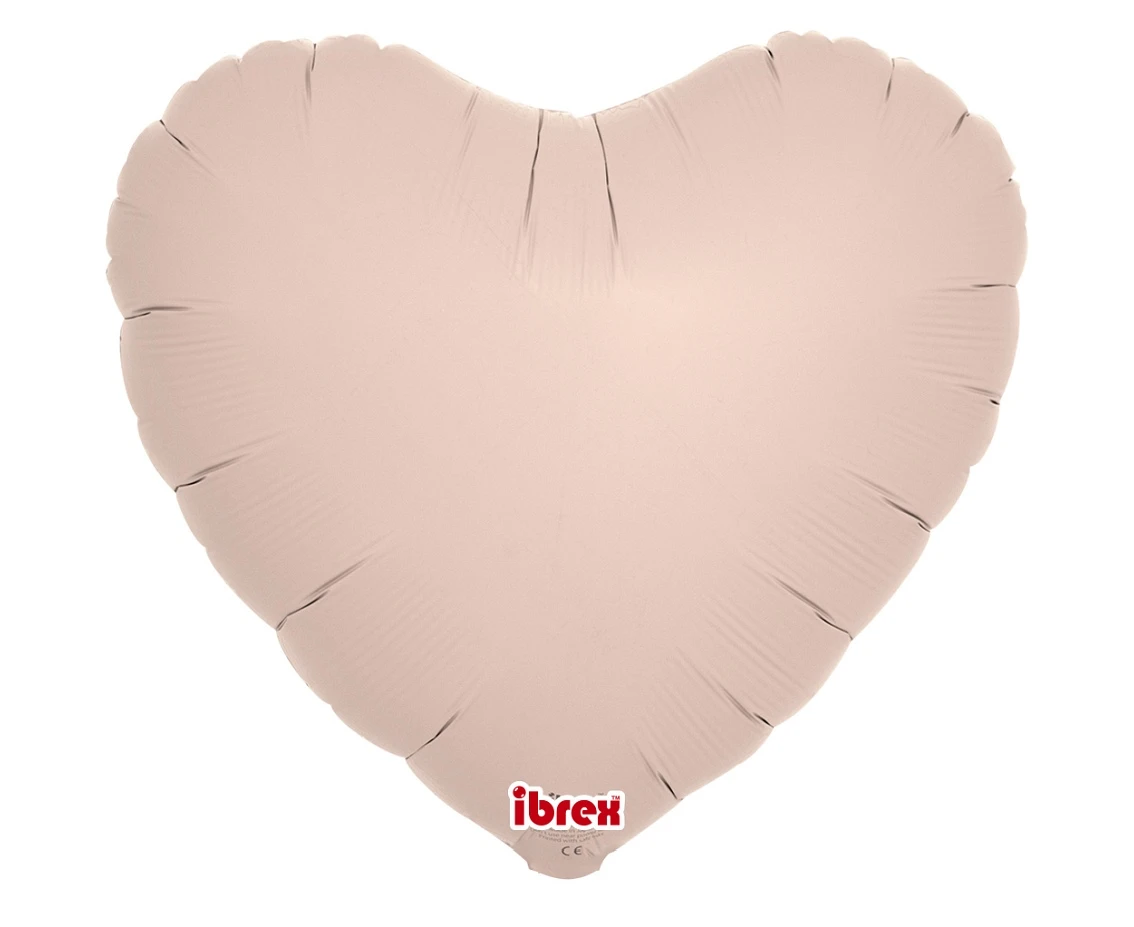 Foil balloon Ibrex Hel, heart 14", Shell Pink, 5 pcs.