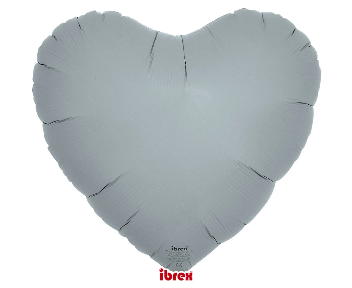 Foil balloon Ibrex Hel, heart 14", Blue Gray, 5 pcs.
