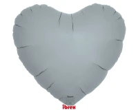 Foil balloon Ibrex Hel, heart 14", Blue Gray, 5 pcs.