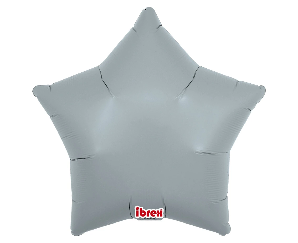 Foil balloon Ibrex Hel, star 15", Blue Gray, 5 pcs.