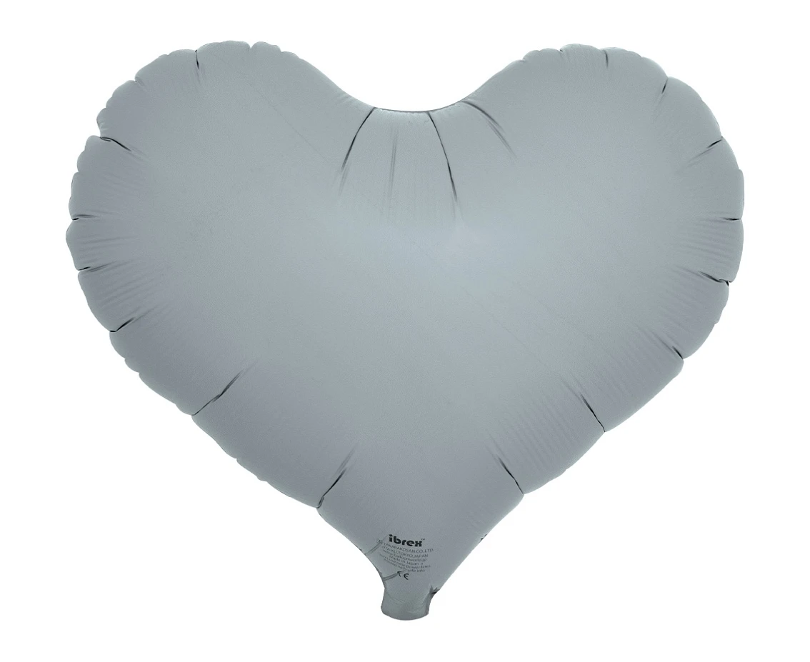 Foil balloon Ibrex Hel, heart Jelly 14", Blue Gray, 5 pcs.