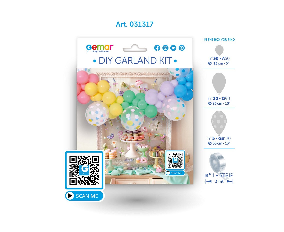 Balloons Gemar, diy garland macaron, 65pcs
