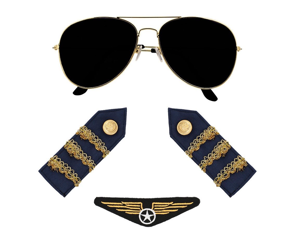 Set Pilot (glasses, badge and shoulder pieces)