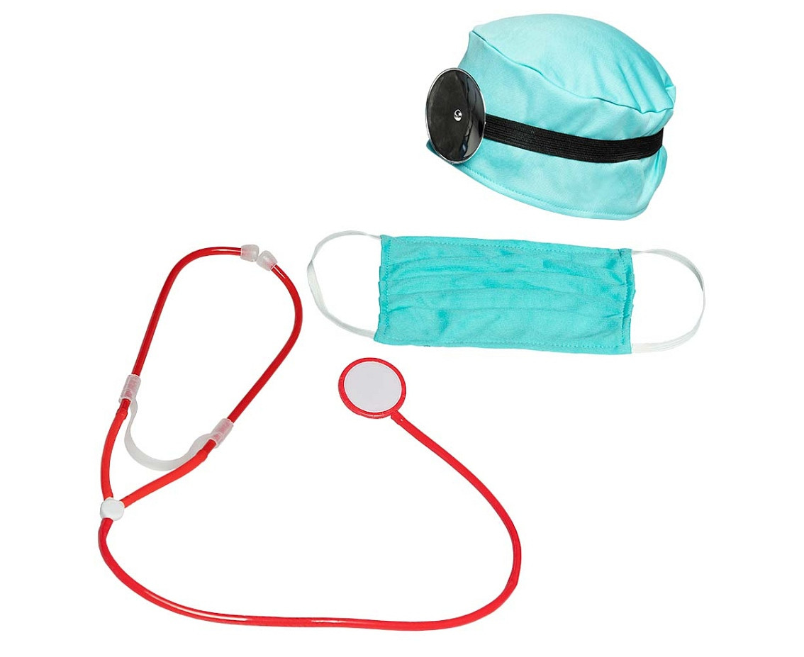 Set Doctor (cap, headband with frontale reflector, face mask and stethoscope)