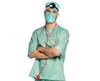Set Doctor (cap, headband with frontale reflector, face mask and stethoscope)