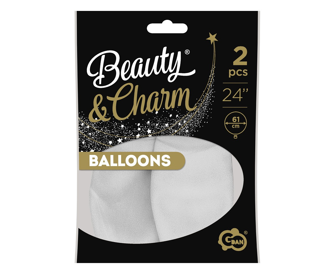 Balloons B&C 24", pastel white, 2pcs