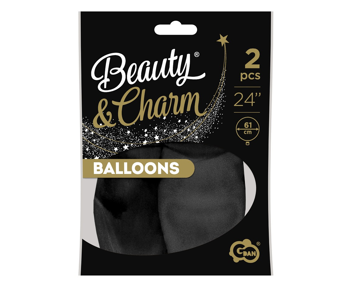 Balloons B&C 24", pastel black, 2pcs