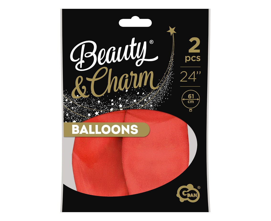 Balloons B&C 24", pastel red, 2pcs